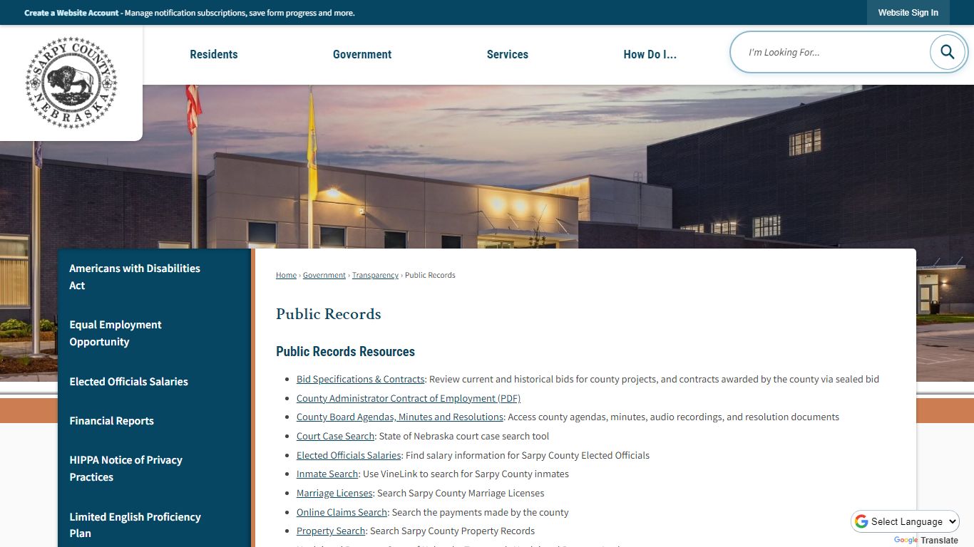 Public Records | Sarpy County, NE