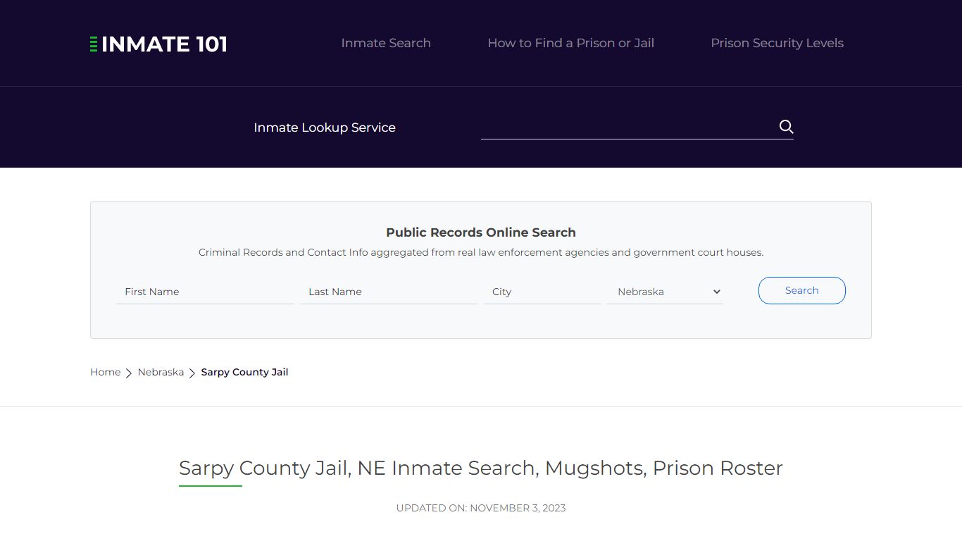 Sarpy County Jail, NE Inmate Search, Mugshots, Prison Roster